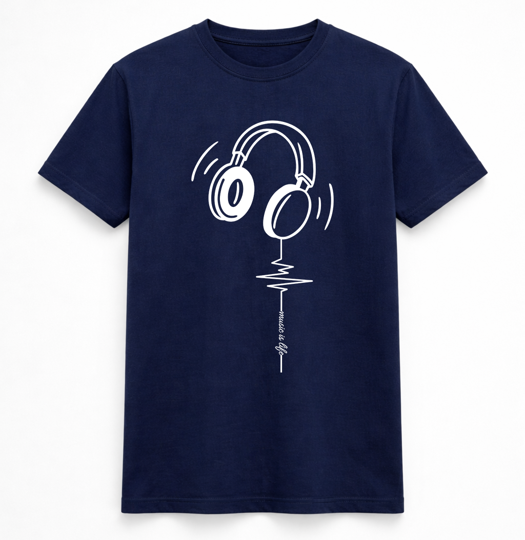 Minimalist Headphones Music Line T-Shirt