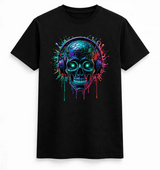 Neon Pulse Skull Headphones Tee