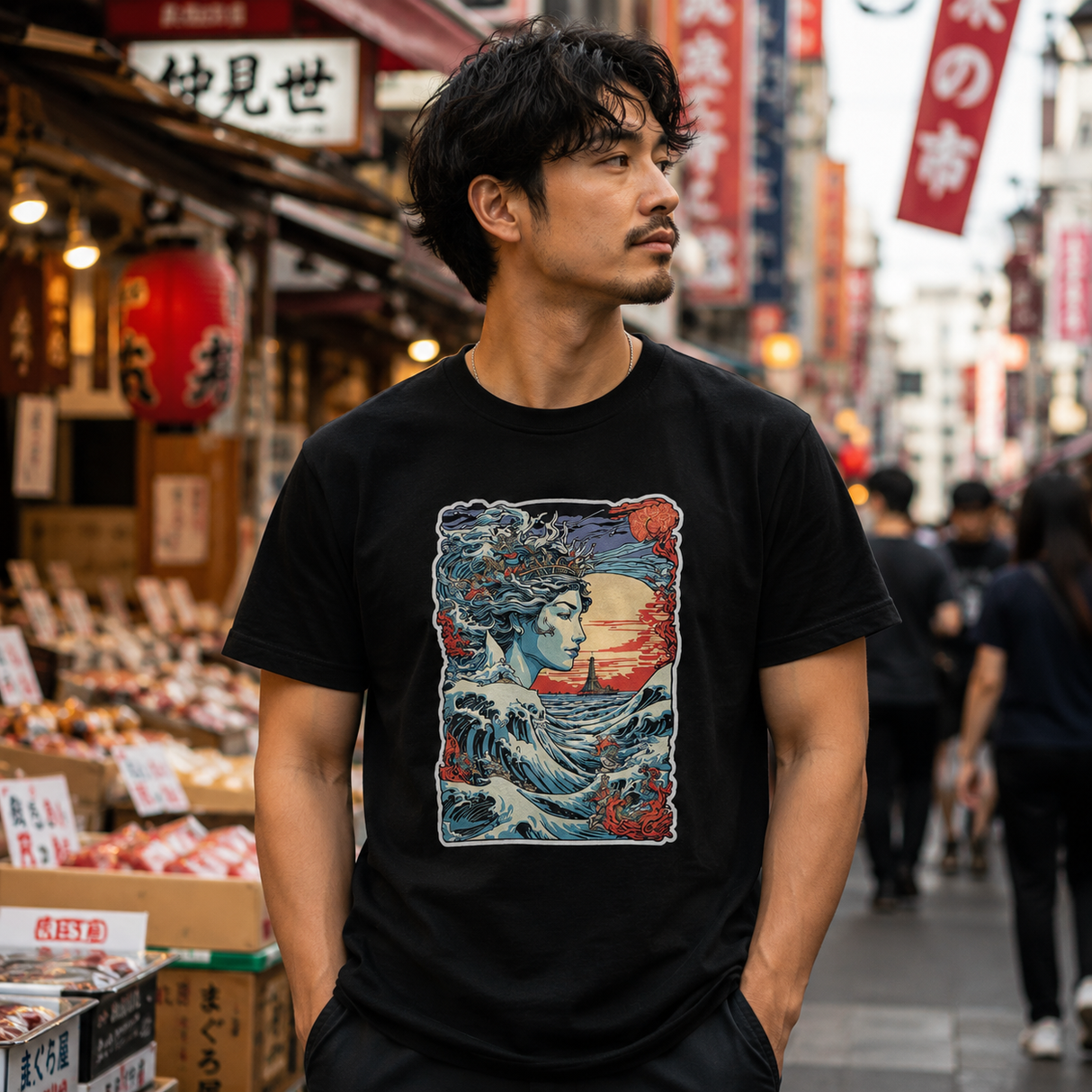 Ocean Muse Wave Goddess Graphic Tee