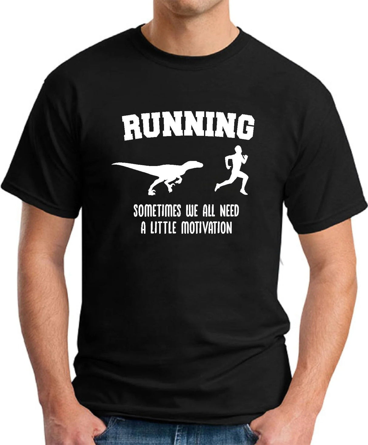 Running Motivation Dinosaur Funny Tee
