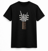 Skeleton Rock Hand Guitar Graphic Tee