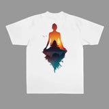 Zen Sunset Meditation Graphic Tee