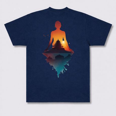 Zen Sunset Meditation Graphic Tee