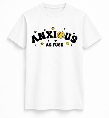 Anxious As Fck Retro Smile Tee