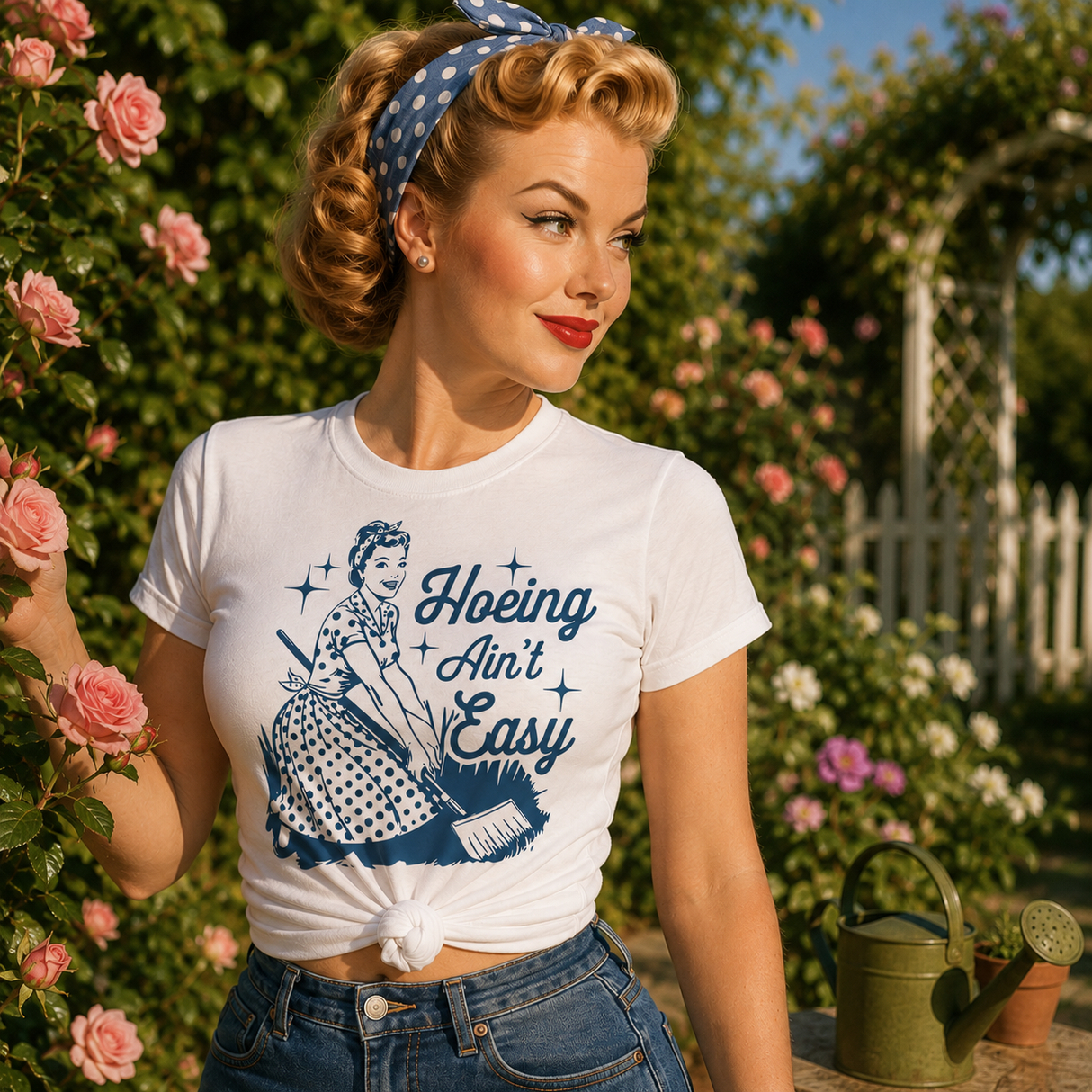 Hoeing Ain’t Easy Retro Garden Tee