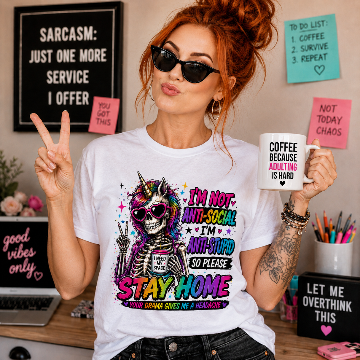 I'm Not Anti-Social Stay Home Tee