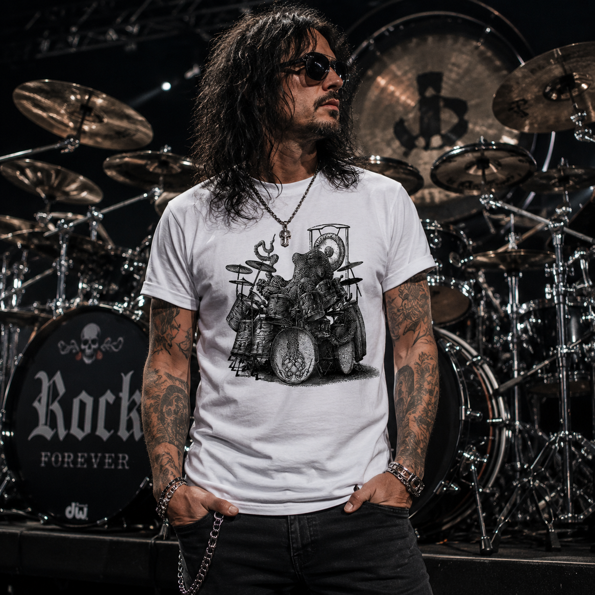 Octopus Drummer Graphic Tee