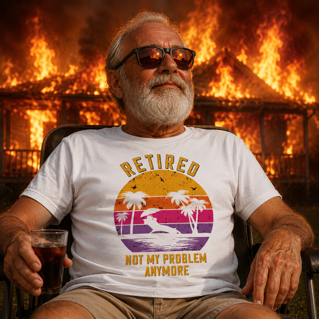 Retired Not My Problem Anymore Sunset T-Shirt