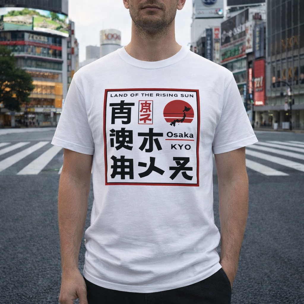 Rising Sun Japan Typography Graphic Tee