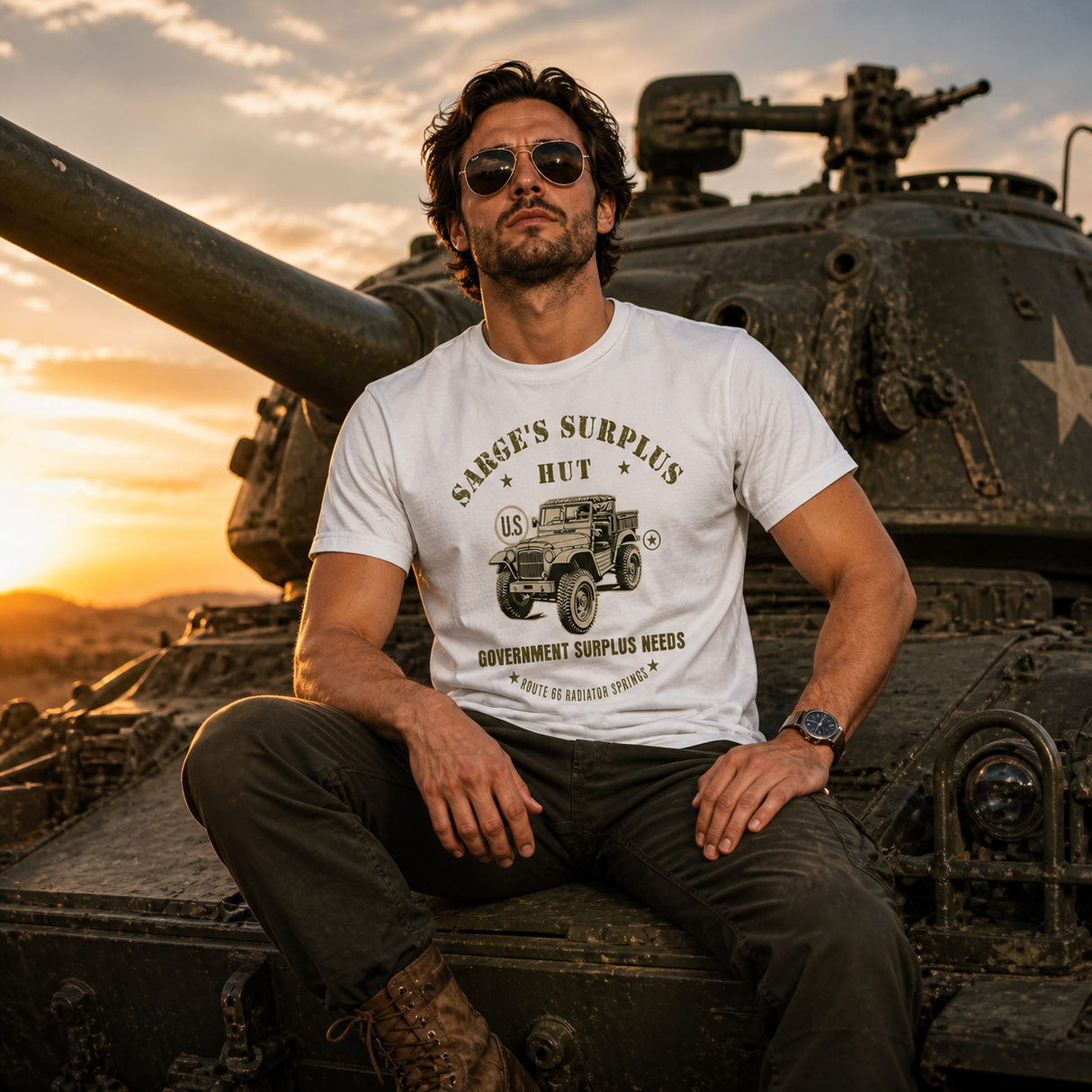 Sarge’s Surplus Hut Vintage Military Jeep T-Shirt