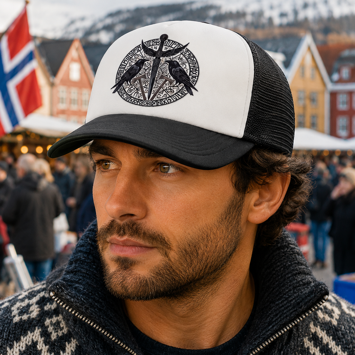 Raven Rune Trucker Hat