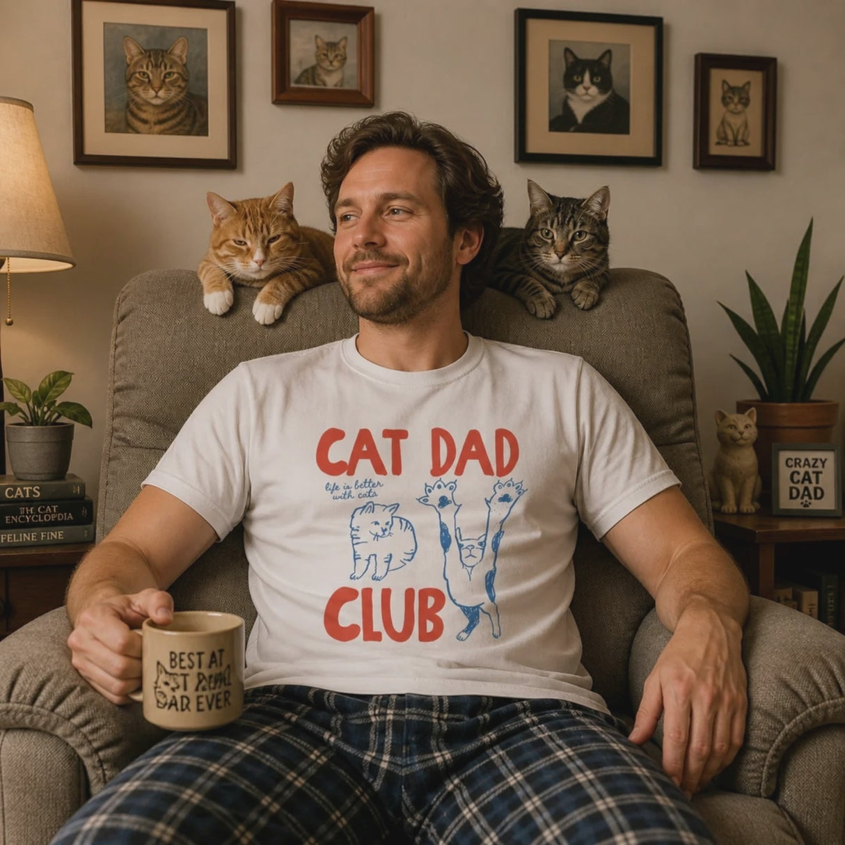 Cat Dad Club Graphic T-Shirt Tee